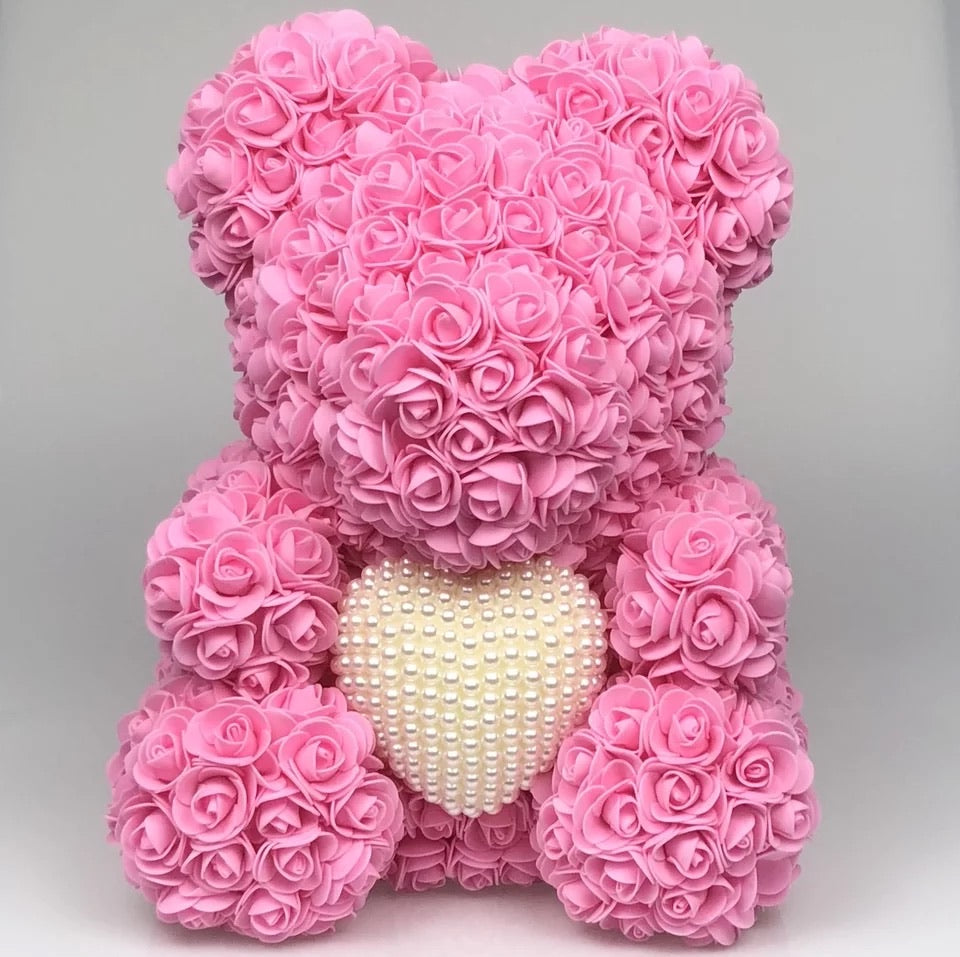 40cm Pearl Heart Rose Bears